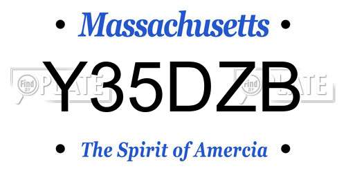Y35DZB Massachusetts License Plate