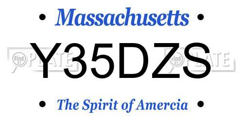 Y35DZS Massachusetts License Plate