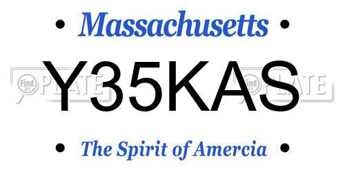 Y35KAS Massachusetts License Plate