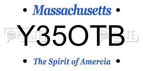 Y35OTB Massachusetts License Plate