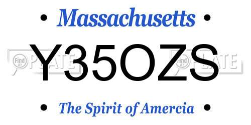 Y35OZS Massachusetts License Plate
