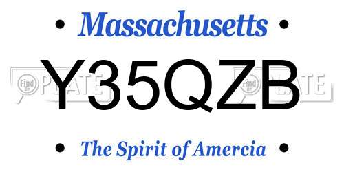 Y35QZB Massachusetts License Plate