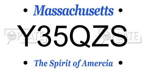 Y35QZS Massachusetts License Plate