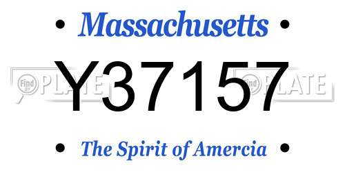 Y37157 Massachusetts License Plate