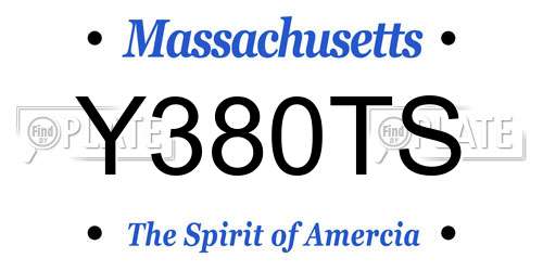 Y380TS Massachusetts License Plate