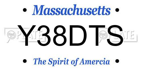 Y38DTS Massachusetts License Plate