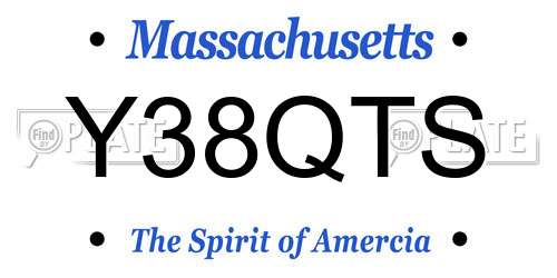 Y38QTS Massachusetts License Plate