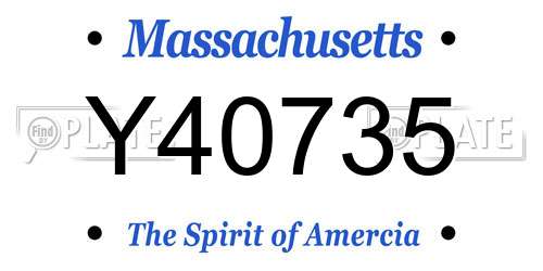 Y40735 Massachusetts License Plate