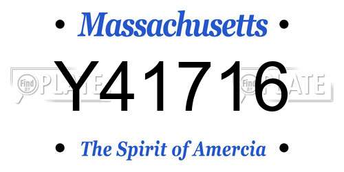 Y41716 Massachusetts License Plate