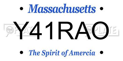 Y41RAO Massachusetts License Plate