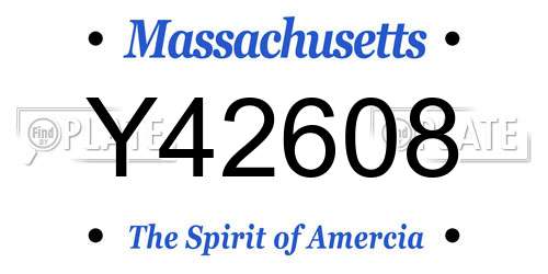 Y42608 Massachusetts License Plate
