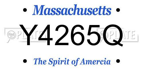 Y4265Q Massachusetts License Plate