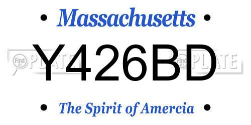 Y426BD Massachusetts License Plate