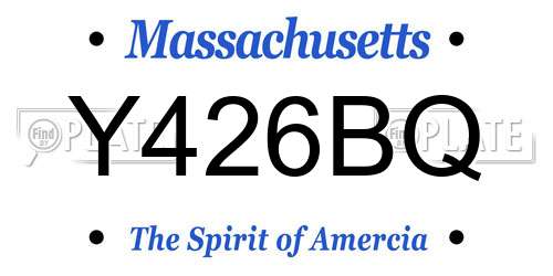 Y426BQ Massachusetts License Plate