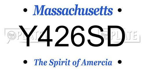 Y426SD Massachusetts License Plate