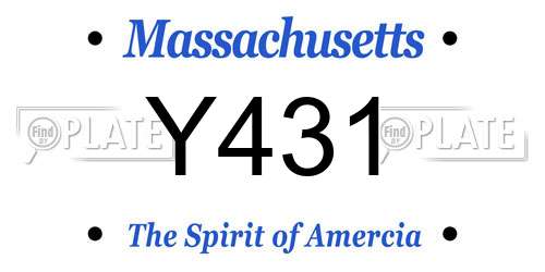 Y431 Massachusetts License Plate