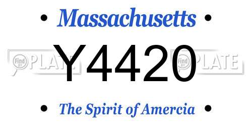 Y4420 Massachusetts License Plate
