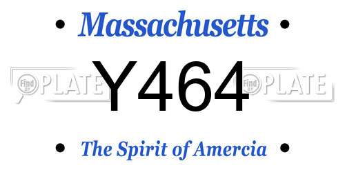 Y464 Massachusetts License Plate