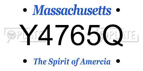 Y4765Q Massachusetts License Plate