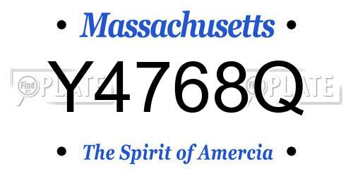 Y4768Q Massachusetts License Plate