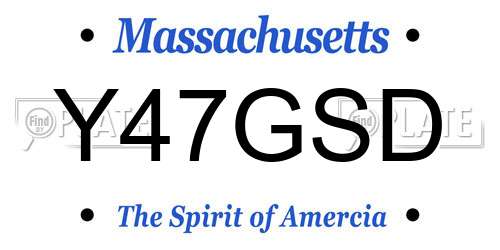 Y47GSD Massachusetts License Plate