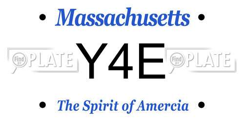 Y4E Massachusetts License Plate