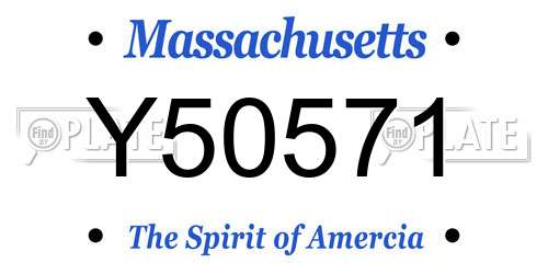 Y50571 Massachusetts License Plate