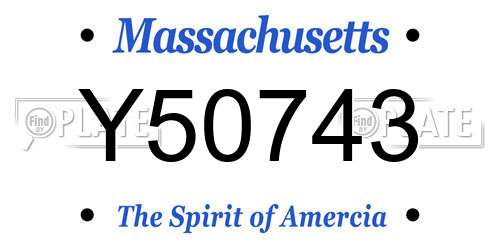 Y50743 Massachusetts License Plate