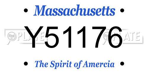 Y51176 Massachusetts License Plate