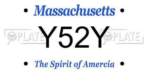 Y52Y Massachusetts License Plate