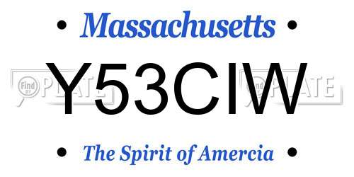 Y53CIW Massachusetts License Plate