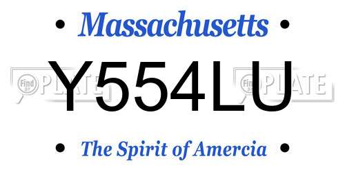 Y554LU Massachusetts License Plate