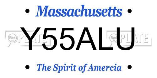 Y55ALU Massachusetts License Plate