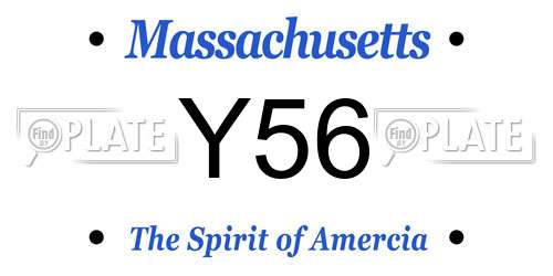 Y56 Massachusetts License Plate