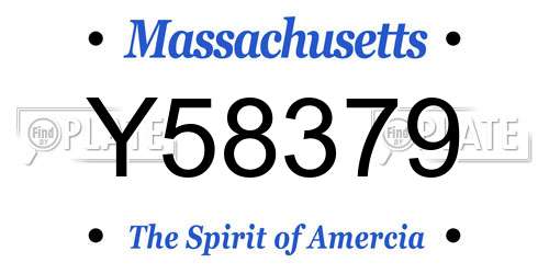 Y58379 Massachusetts License Plate