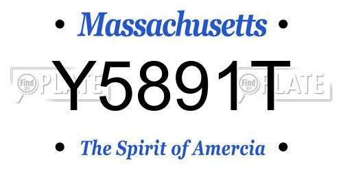 Y5891T Massachusetts License Plate
