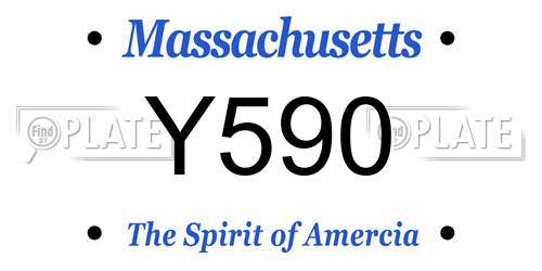 Y590 Massachusetts License Plate