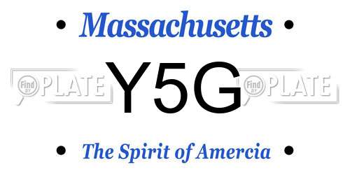 Y5G Massachusetts License Plate