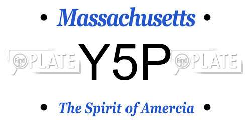 Y5P Massachusetts License Plate