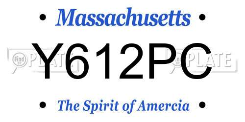 Y612PC Massachusetts License Plate