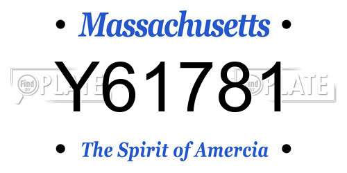 Y61781 Massachusetts License Plate