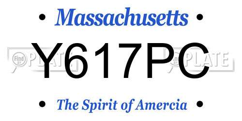 Y617PC Massachusetts License Plate