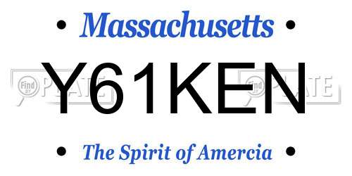 Y61KEN Massachusetts License Plate