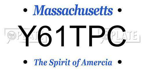 Y61TPC Massachusetts License Plate