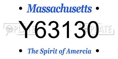 Y63130 Massachusetts License Plate
