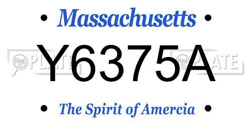Y6375A Massachusetts License Plate