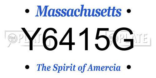 Y6415G Massachusetts License Plate