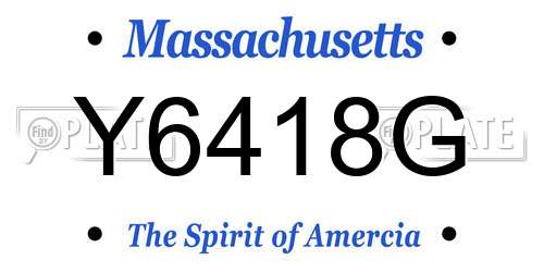Y6418G Massachusetts License Plate