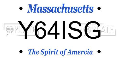 Y64ISG Massachusetts License Plate