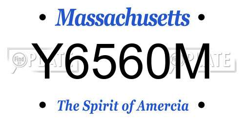 Y6560M Massachusetts License Plate